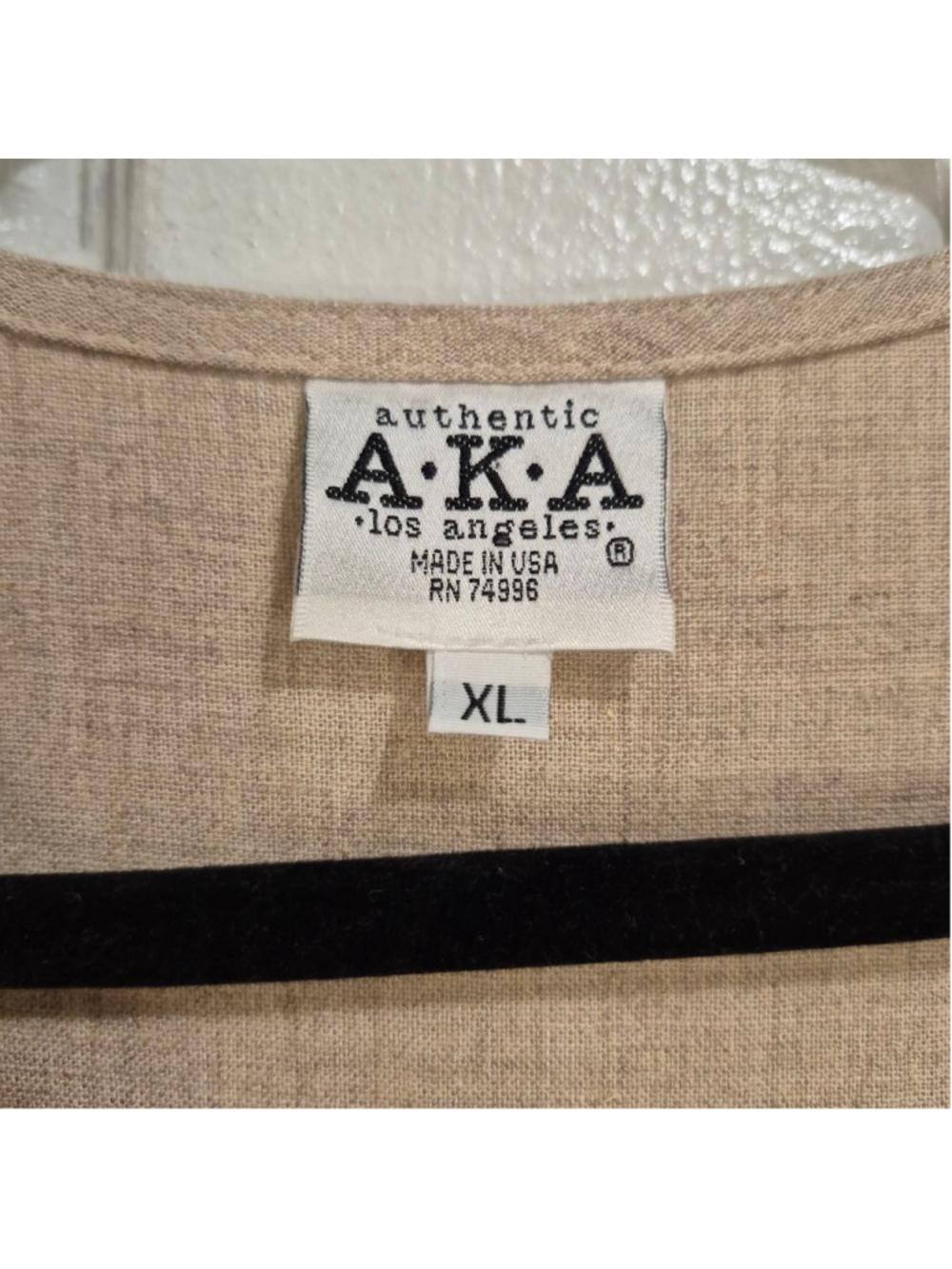 Women's vtg AKA Los Angeles Beige Linen Blend Sleeveless Wrap Maxi Dress XL - Picture 4 of 11